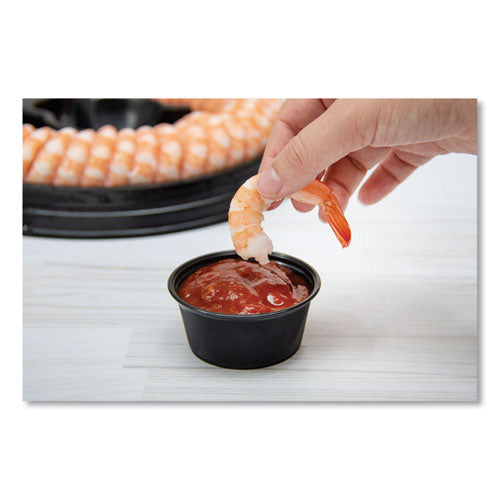 Image of Dart® 325PCBLK Conex Complements Portion/Medicine Cups, 3.25 oz, Plastic, Black, 125/Bag, 20 Bags/Carton