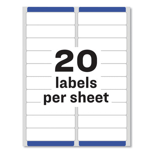 Image of Avery® 05961 Easy Peel White Address Labels W/ Sure Feed Technology, Laser Printers, 1 X 4, White, 20/sheet, 250 Sheets/box