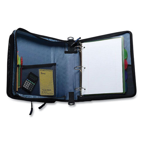 Image of Case it LT-007-BLACK Universal Zipper Binder, 3 Rings, 2" Capacity, 11 X 8.5, Black