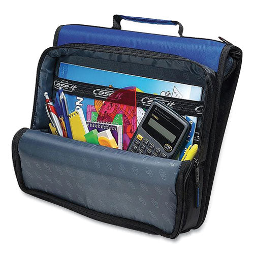 Image of Case it LT-007-BLACK Universal Zipper Binder, 3 Rings, 2" Capacity, 11 X 8.5, Black
