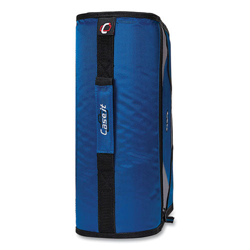 Image of Case it D-186-MBLU King Size Mighty Zip Tab Binder, 3 Rings, 4" Capacity, 11 X 8.5, Blue