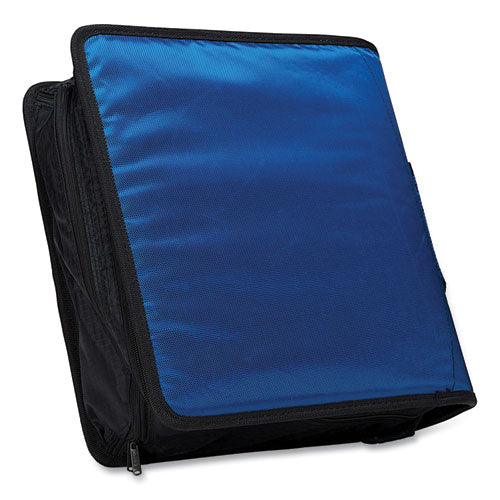 Image of Case it D-186-MBLU King Size Mighty Zip Tab Binder, 3 Rings, 4" Capacity, 11 X 8.5, Blue
