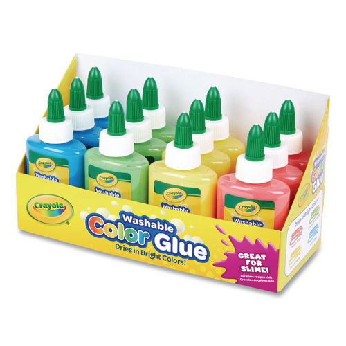 Image of Crayola® 69-9100 Washable Assorted Color Glue, 3 Oz, 12/pack