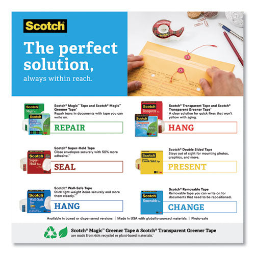 Image of Scotch® 700K10 Super-Hold Tape Refill, 1" Core, 0.75" X 27.77 Yds, Crystal Clear, 10 Rolls/pack