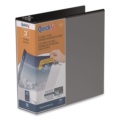 Image of Stride 8703-01 Quickfit D-Ring View Binder, 3 Rings, 2" Capacity, 11 X 8.5, Black