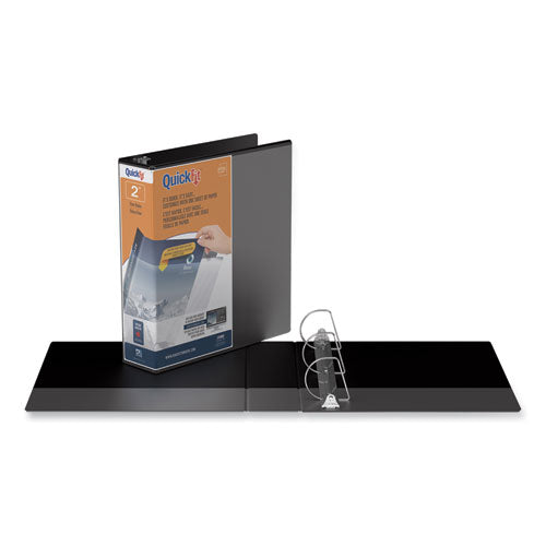 Image of Stride 8703-01 Quickfit D-Ring View Binder, 3 Rings, 2" Capacity, 11 X 8.5, Black