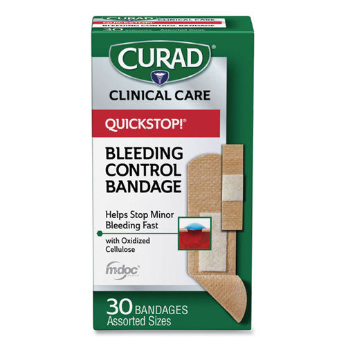 Image of Curad® CUR5245 Quickstop Flex Fabric Bandages, Assorted, 30/box