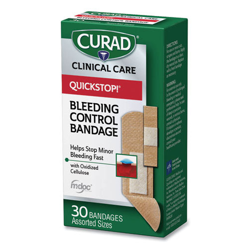 Image of Curad® CUR5245 Quickstop Flex Fabric Bandages, Assorted, 30/box
