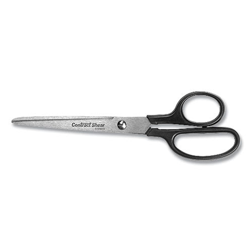 Image of Westcott® 10571/10575 Contract Stainless Steel Standard Scissors, 7" Long, 3.13" Cut Length, Straight Black Handle