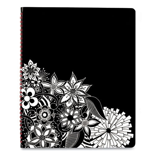 Image of Cambridge® 589-905 Floradoodle Weekly/Monthly Professional Planner, Floral Artwork, 11 x 8.5, Black/White Cover, 12-Month (Jan-Dec): 2026