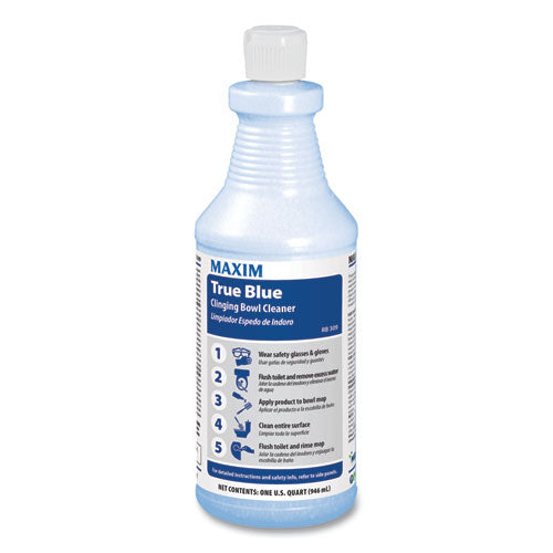 Image of Maxim® 030900-12 True Blue Clinging Bowl Cleaner, Mint Scent, 32 Oz Bottle, 12/carton