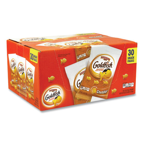 Image of Pepperidge Farm® 36787 Goldfish Crackers, Cheddar, 1.5 oz Bag, 30 Bags/Box