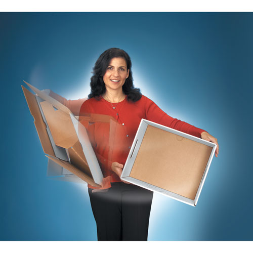 Image of Bankers Box® 07242 R-Kive Heavy-Duty Storage Boxes, Letter/legal Files, 12.75" X 16.5" X 10.38", White/red, 12/carton