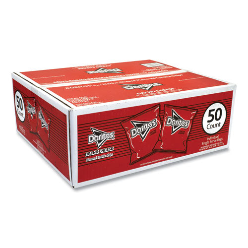 Image of Doritos® 32629 Nacho Cheese Tortilla Chips, 1 oz Snack Bag, 50/Carton