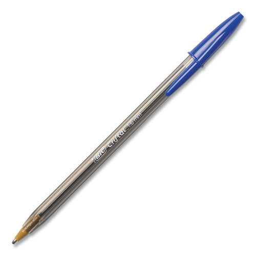 Image of BIC® MSBP241-BLU Cristal Xtra Bold Ballpoint Pen, Stick, Bold 1.6 Mm, Blue Ink, Clear Barrel, 24/pack