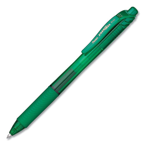 Image of PentelÂ® EnerGel-X Gel Pen, Retractable, Medium 0.7 mm, Green Ink, Translucent Green/Green Barrel, Dozen
