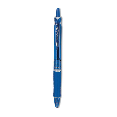 Image of Pilot® 31811 Acroball Colors Advanced Ink Hybrid Gel Pen, Retractable, Medium 1 mm, Blue Ink, Translucent Blue/Blue Barrel, Dozen
