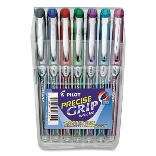 Image of Pilot® 28864 Precise Grip Rollerball Pen, Stick, Extra-Fine 0.5 mm, Assorted Ink and Barrel Colors, 7/Pack