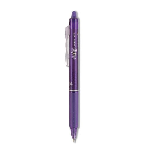 Image of Pilot® PIL31455 Frixion Clicker Erasable Gel Pen, Retractable, Fine 0.7 Mm, Purple Ink, Purple Barrel, Dozen