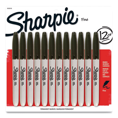 Image of Sharpie® 1812419 Fine Bullet Tip Permanent Marker, Black, Dozen