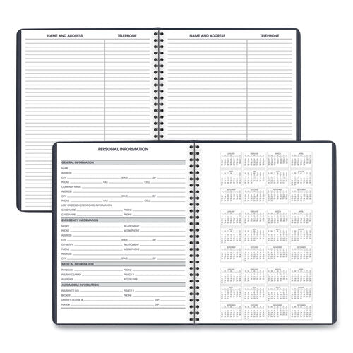 Image of AT-A-GLANCE® 7095020 Weekly Appointment Book, 11 x 8.25, Navy Cover, 13-Month: Jan 2026 to Jan 2027