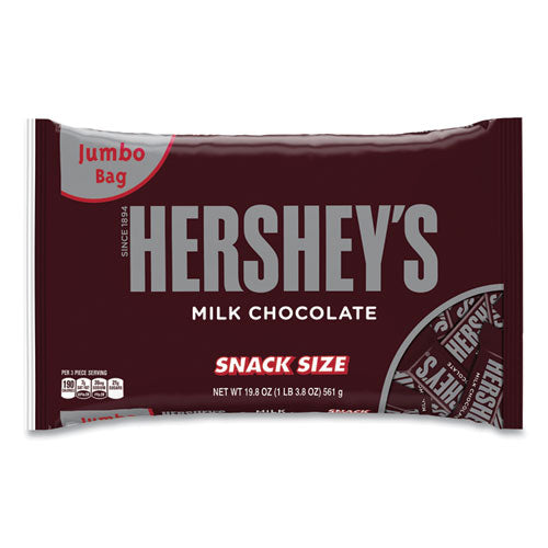 Image of Hershey®'s 7054 Snack Size Bars, Milk Chocolate, 19.8 oz Bag