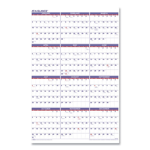 Image of AT-A-GLANCE® PM12-28 Yearly Wall Calendar, 24 x 36, White Sheets, 12-Month (Jan to Dec): 2025