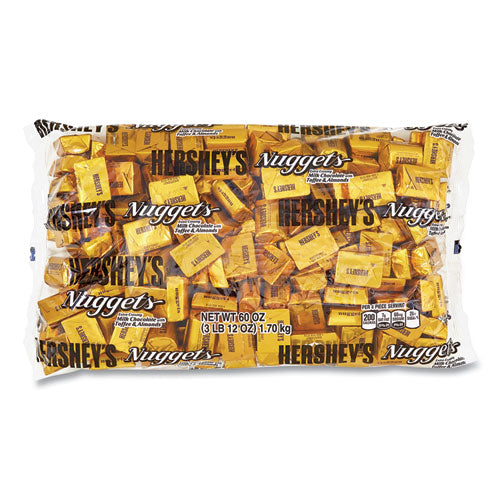 Image of Hershey®'s 1685 Nuggets, Bulk Pack, Milk Chocolate with Toffee and Almonds, 60 oz Bag