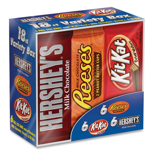Image of Hershey®'s 40597 Full Size Chocolate Candy Bar Variety Pack, Assorted 1.5 oz Bar, 18 Bars/Carton