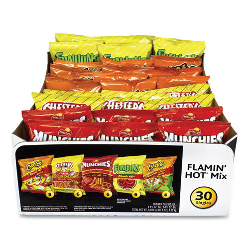 Image of Frito-Lay 27083 Flamin' Hot Mix Variety Pack, Assorted Flavors, Assorted Size Bag, 30 Bags/Carton