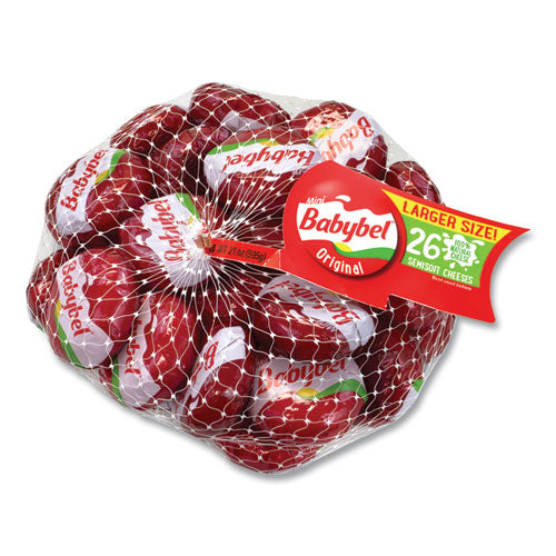 Image of Mini Babybel® 478716 Cheese Wheels, Original, 21 oz Bag, 26 Wheels/Carton