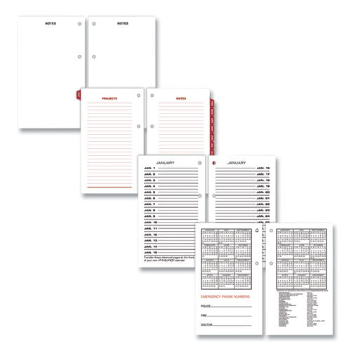 Image of AT-A-GLANCEÂ® Two-Color Desk Calendar Refill, 3.5 x 6, White Sheets, 12-Month (Jan to Dec): 2025