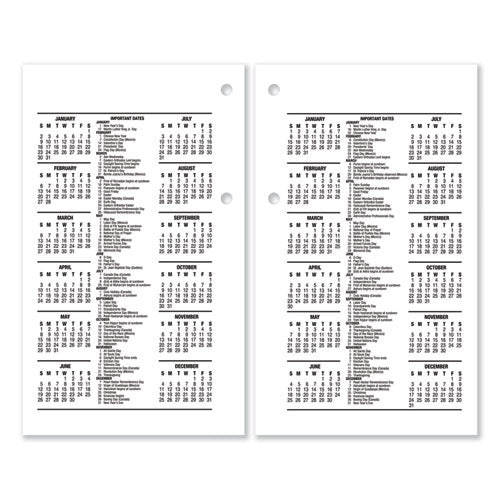 Image of AT-A-GLANCE® E717-50 Desk Calendar Refill, 3.5 x 6, White Sheets, 12-Month (Jan to Dec): 2025
