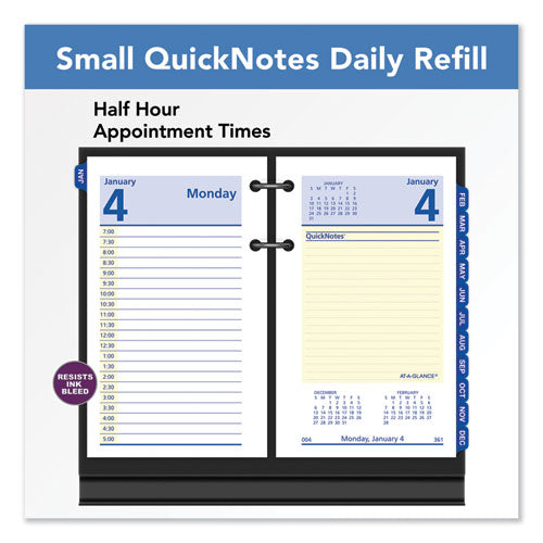 Image of AT-A-GLANCE® E517-50 QuickNotes Desk Calendar Refill, 3.5 x 6, White/Yellow/Blue Sheets, 12-Month (Jan to Dec): 2026