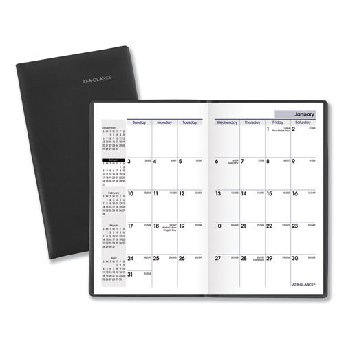 Image of AT-A-GLANCE® SK53-00 DayMinder Pocket-Sized Monthly Planner, Unruled Blocks, 6 x 3.5, Black Cover, 14-Month: Dec 2025 to Jan 2027