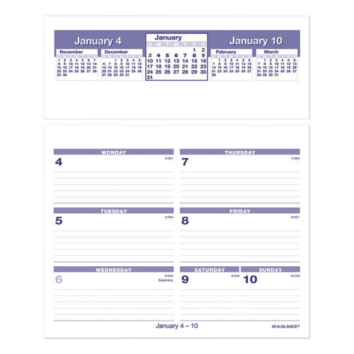 Image of AT-A-GLANCE® SW705X-50 Flip-A-Week Desk Calendar Refill, 7 x 6, White Sheets, 12-Month (Jan to Dec): 2025
