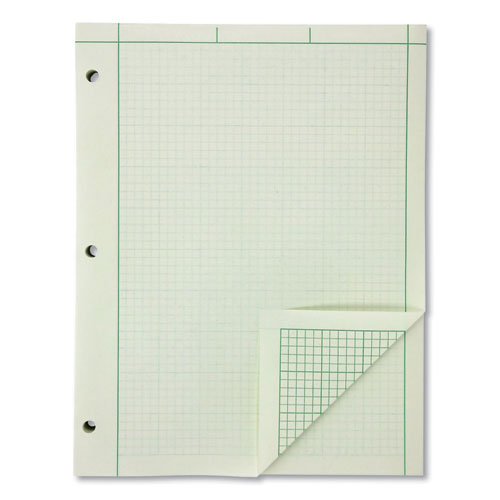 Image of AmpadÂ® Evidence Engineer's Computation Pad, Cross-Section Quadrille Rule (5 Sq/in, 1 Sq/in), 200 Green-Tint 8.5 X 11 Sheets