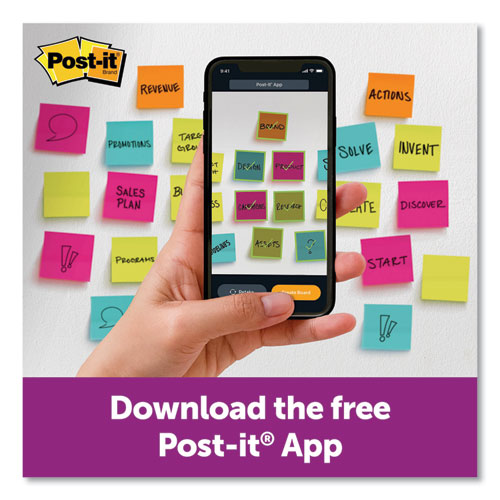 Image of Post-it® Notes Super Sticky 654-5SSW Self-Stick Notes 3" x 3", White, 90 Sheets/Pad, 8 Pads/Pack