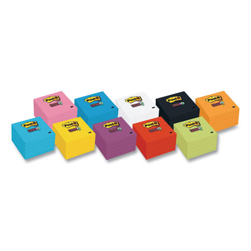 Image of Post-it® Notes Super Sticky 654-5SSW Self-Stick Notes 3" x 3", White, 90 Sheets/Pad, 8 Pads/Pack