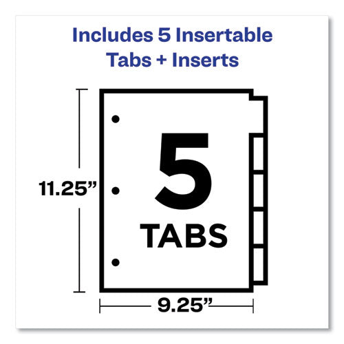 Image of Avery® 07714 Big Tab Insertable One-Pocket Plastic Dividers, 5-Tab, 11.13 X 9.25, Assorted, 1 Set
