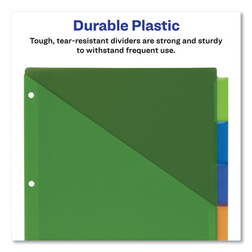 Image of Avery® 07714 Big Tab Insertable One-Pocket Plastic Dividers, 5-Tab, 11.13 X 9.25, Assorted, 1 Set
