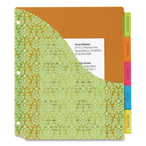 Image of Avery® 07714 Big Tab Insertable One-Pocket Plastic Dividers, 5-Tab, 11.13 X 9.25, Assorted, 1 Set