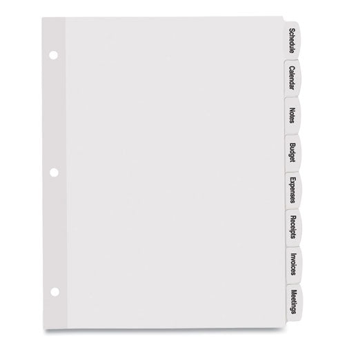 Image of Avery® 14433 Big Tab Printable White Label Tab Dividers, 8-Tab, 11 x 8.5, White, 4 Sets