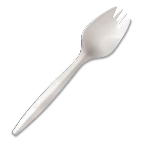 Image of Berkley Square BEPBS5000 Mediumweight Polypropylene Cutlery, Spork, Plastic, White, 1,000/Carton