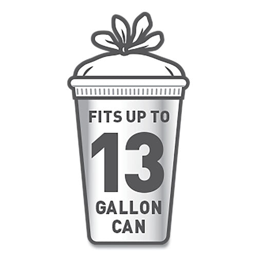 Image of Glad® 15931 Tall Kitchen Quick-Tie Bags, Tie-Flap, 13 gal, 23.75" x 28", White, 200/Box