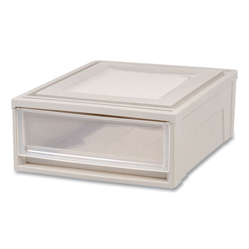 Image of IRIS 170441 Stackable Storage Drawer, 5.5 Gal, 15.7" X 19.7" X 6.5", Gray/translucent Frost