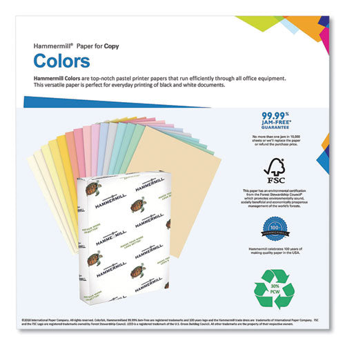 Image of Hammermill® 102186 Colors Print Paper, 20 lb Bond Weight, 11 x 17, Green, 500/Ream