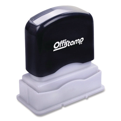 Image of Offistamp® 034521 Pre-Inked Message Stamp With Blank Date Box, Posted, 1.63" X 0.38", Red Ink