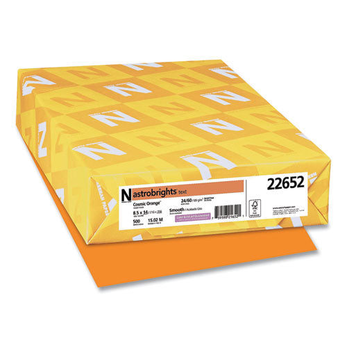Image of AstrobrightsÂ® Color Paper, 24 lb Bond Weight, 8.5 x 14, Cosmic Orange, 500/Ream
