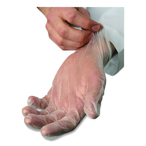 Image of AMBITEX® VLG5101 V5101 Series Latex-Free Lightly Powdered Vinyl Gloves, Large, 3 mil Thick, 9" Long, Clear, 100/Box